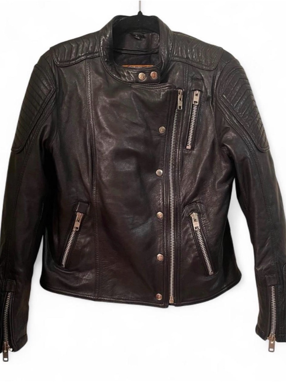 First Classics Black Leather "Warrior Princess" Moto / Biker Jacket Size Large